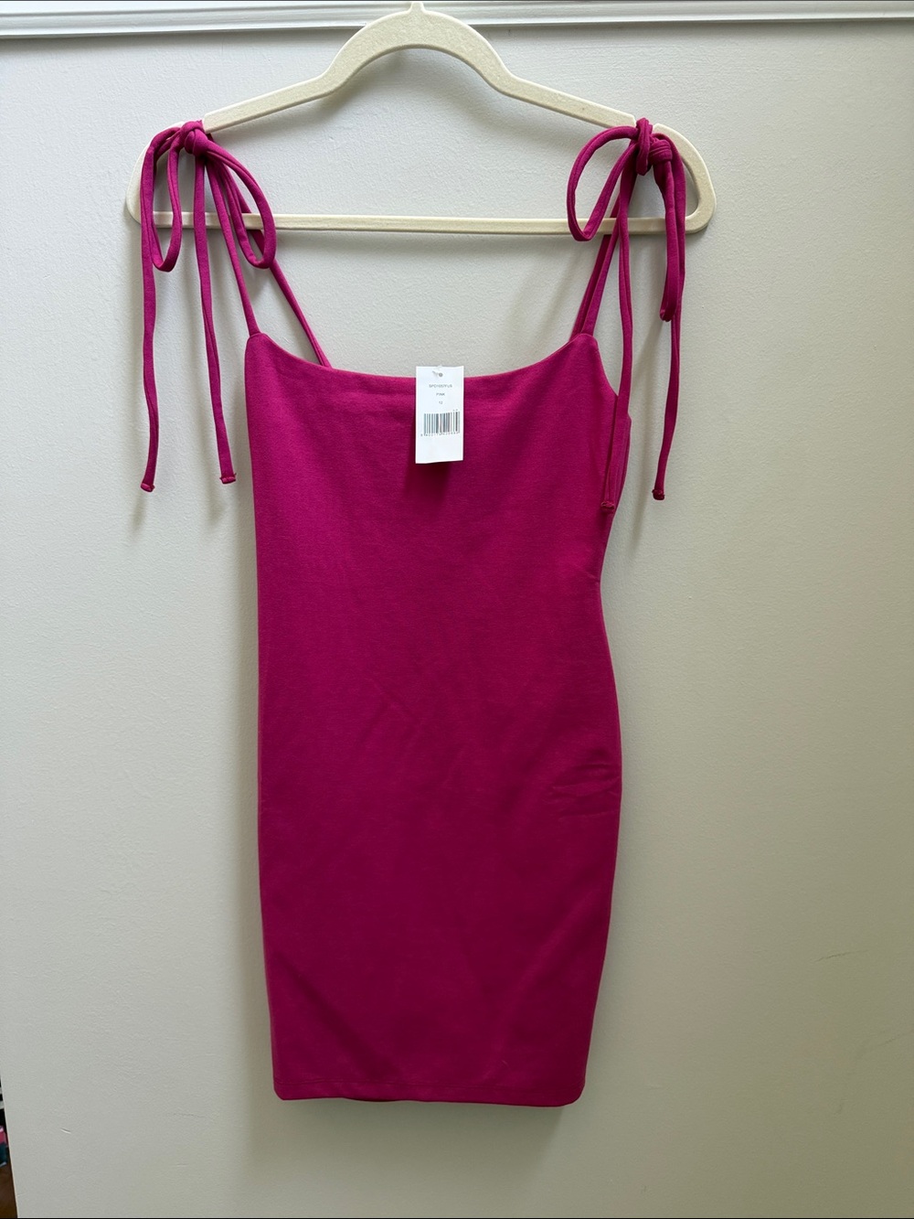NWT Girls' Tie-Shoulder Magenta Knit Dress Sz 12